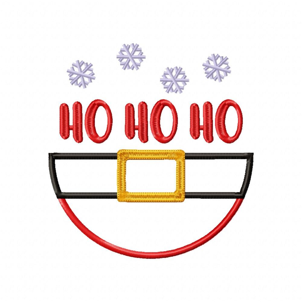 Matriz de Bordado Cinto de Papai Noel Ho Ho Ho Aplique