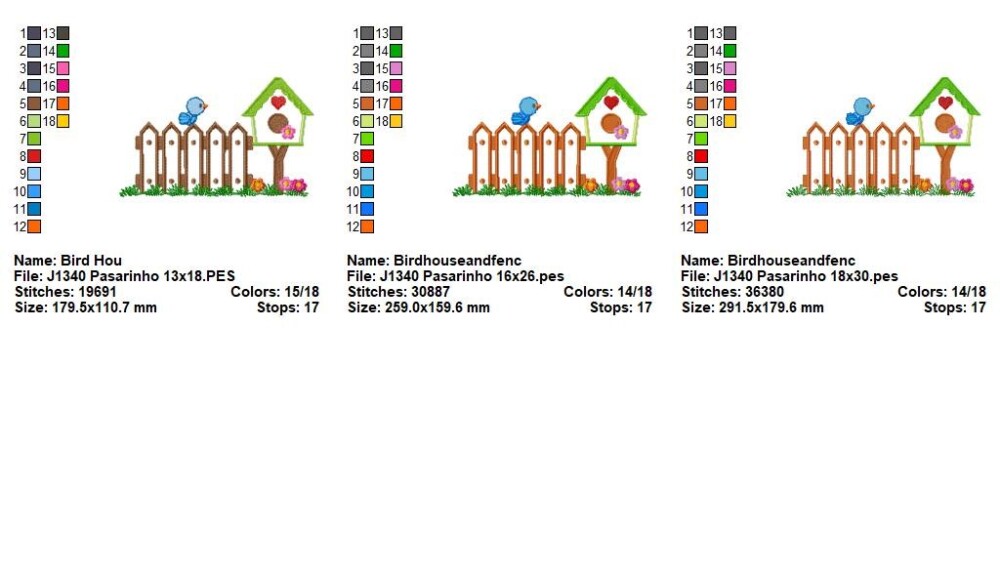 Matriz de Bordado Casinha de Passarinho Encantada Aplique