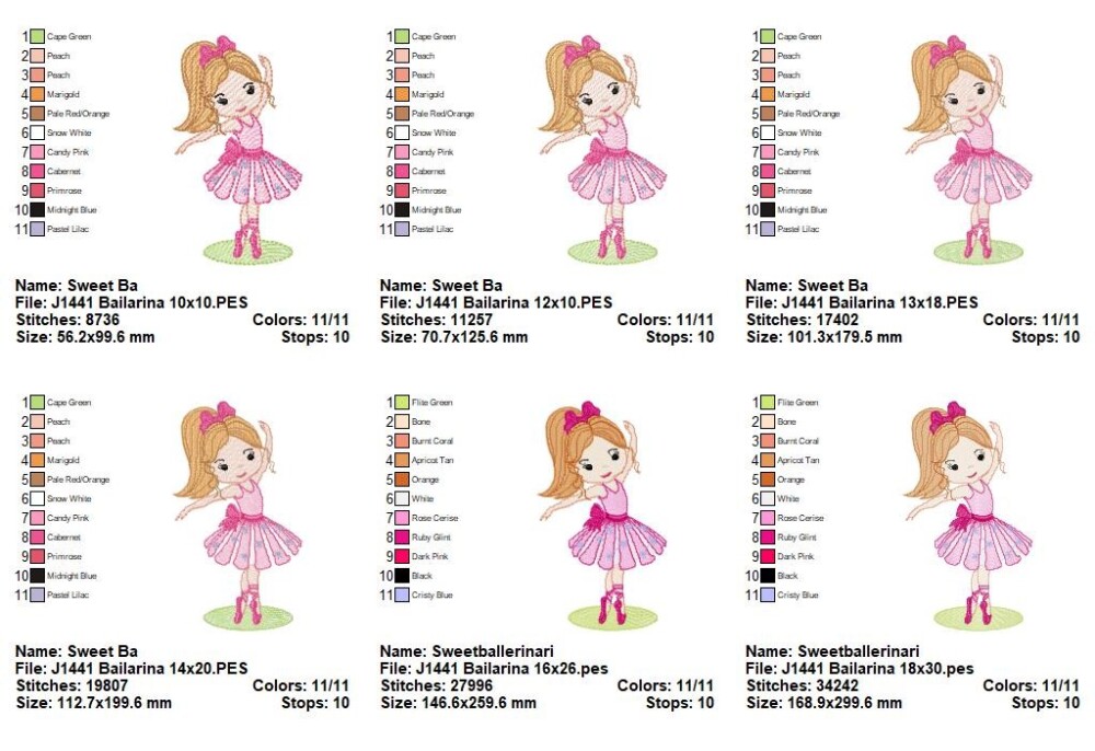 Matriz de Bordado Bailarina Infantil Ponto Sketch