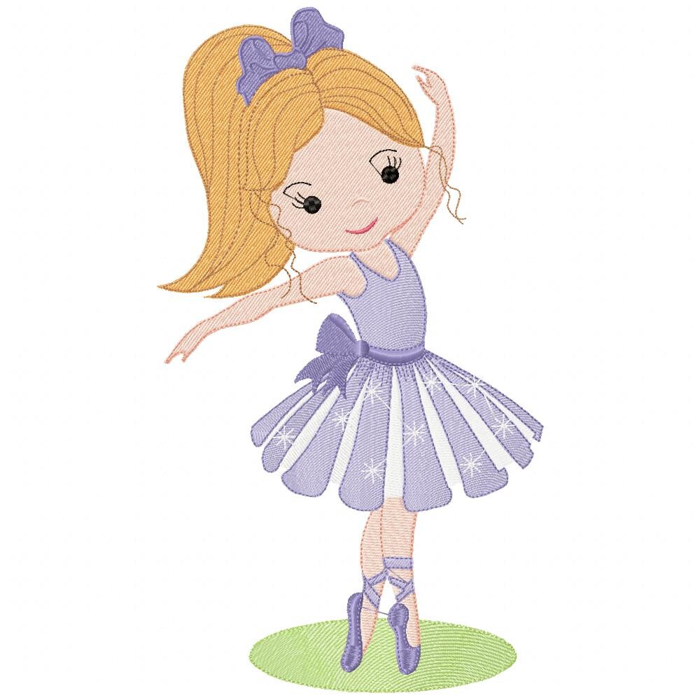 Matriz de Bordado Bailarina Infantil Ponto Cheio