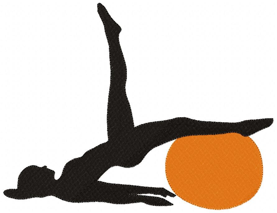 Matriz de Bordado Pilates com Bola Ponto Cheio