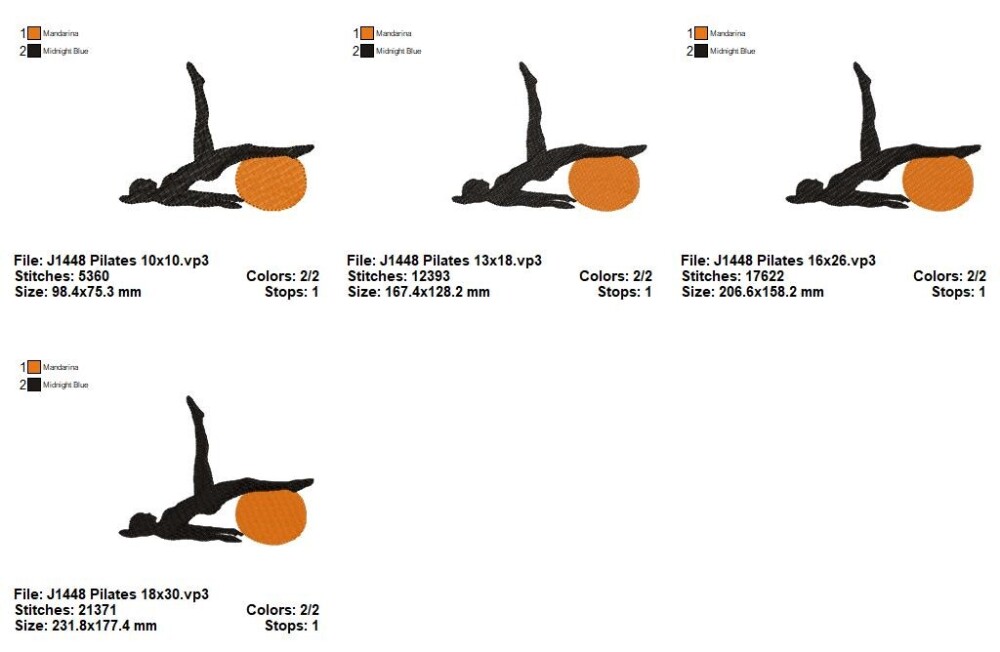Matriz de Bordado Pilates com Bola Ponto Cheio