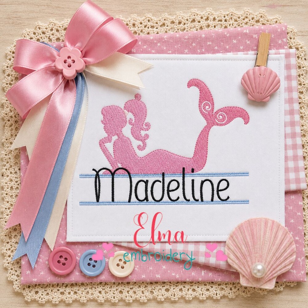 Matriz de Bordado Sereia Personalizável Ponto Cheio