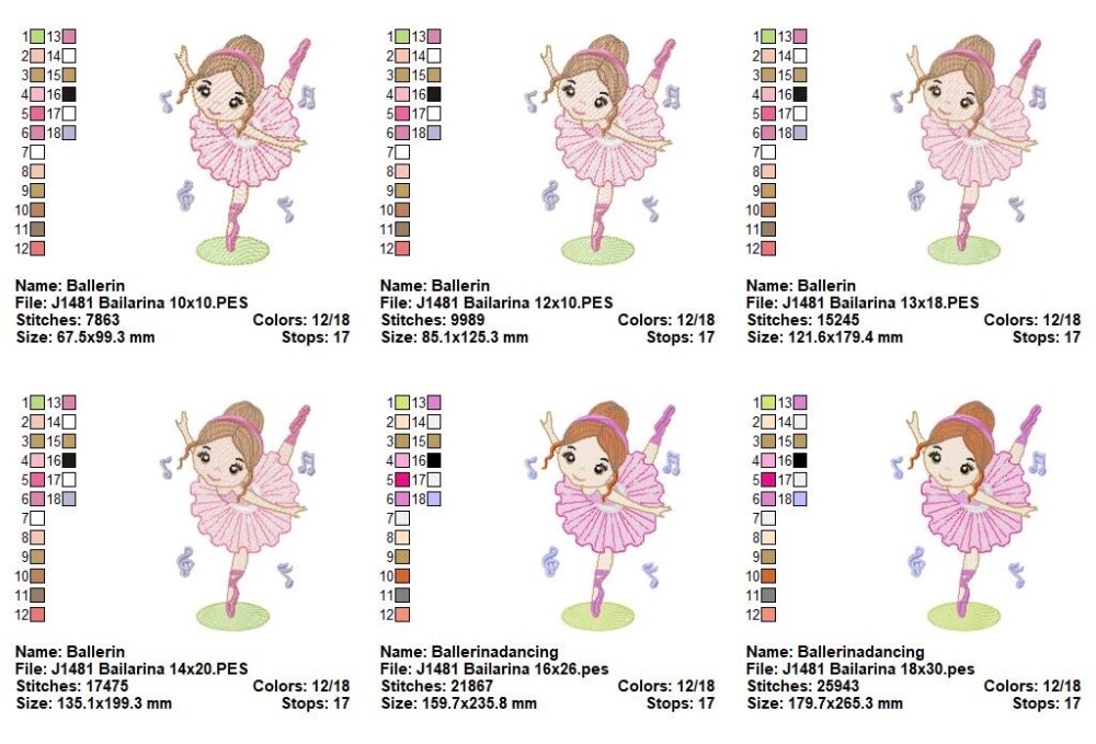 Matriz de Bordado Coleção Bailarinas Encantadas Ponto Sketch
