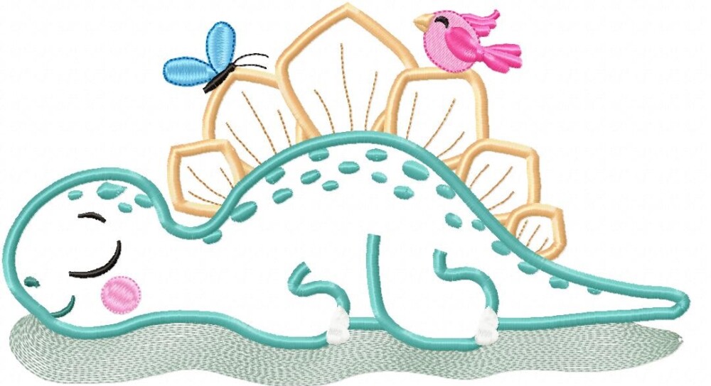 Matriz de Bordado Dinossauro Bebê Dormindo Aplique