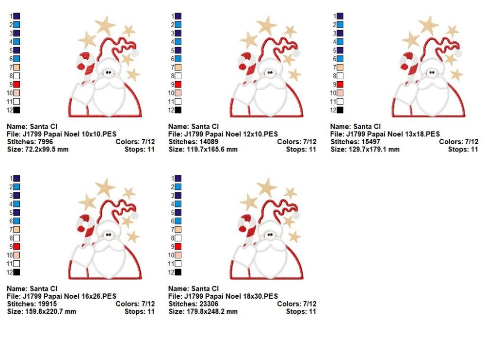 Matriz de Bordado Papai Noel Natalino Aplique