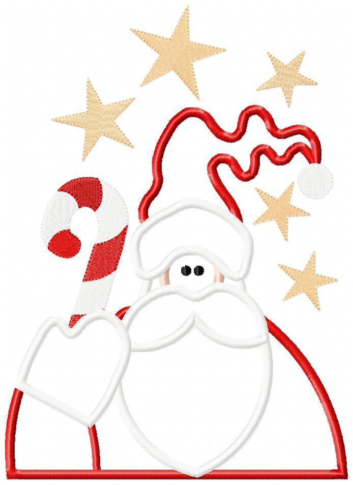 Matriz de Bordado Papai Noel Natalino Aplique
