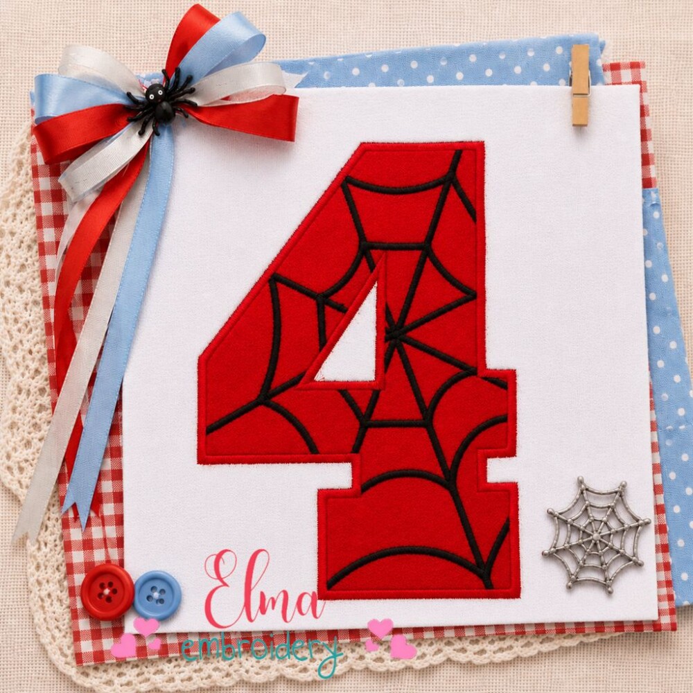 Matriz de Bordado Número 4 Teia de Aranha Aplique