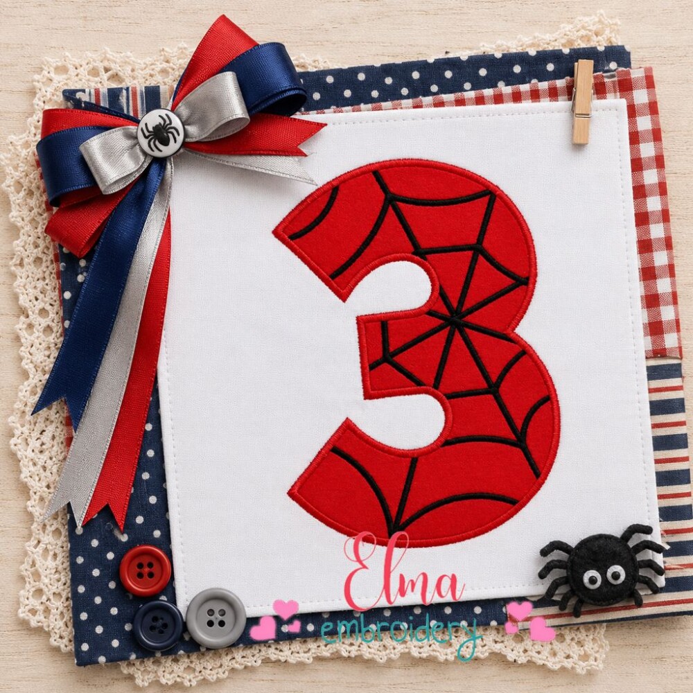 Matriz de Bordado Número 3 Teia de Aranha Aplique
