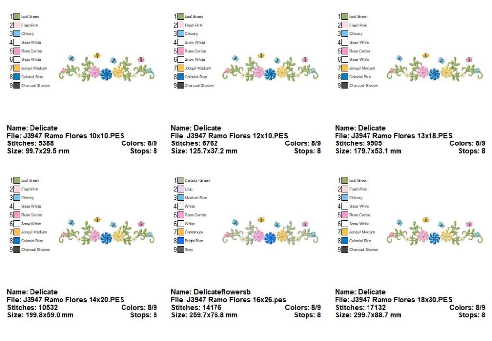 Matriz de Bordado Ramo de Flores Delicado Ponto Satin