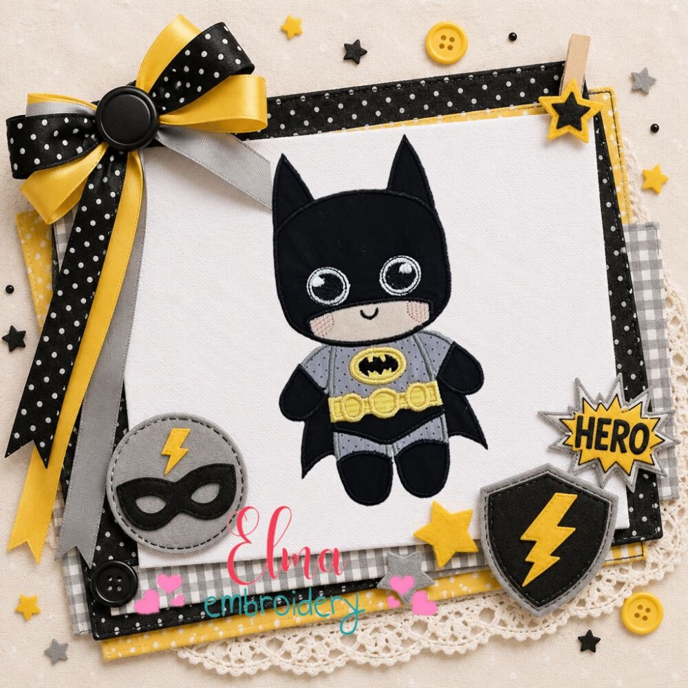 Matriz de Bordado Herói batman Infantil Aplique