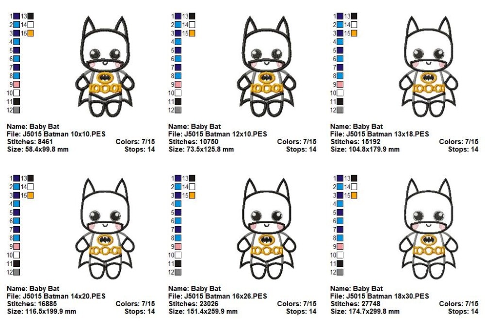Matriz de Bordado Herói batman Infantil Aplique