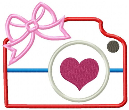 Matriz Bordado Cámara Fotográfica Aplique Bordado Amor