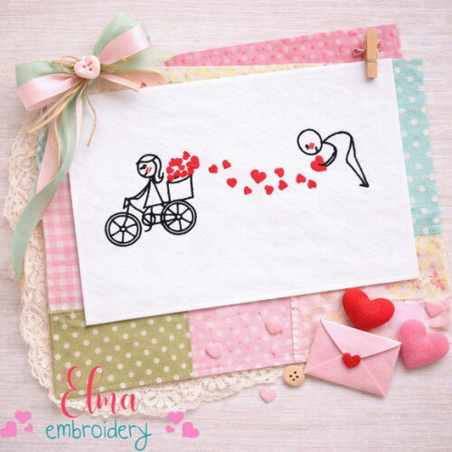 Matriz de Bordado Amor em Movimento Ponto Satim