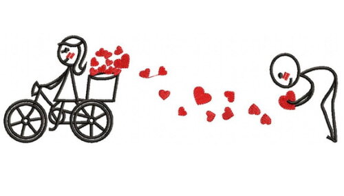 Matriz de Bordado Amor em Movimento Ponto Satim