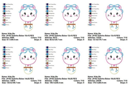 Matriz de Bordado Animais no Balão Fofinhos Aplique