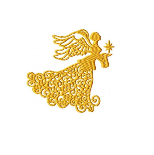 Matriz de Bordado Anjo Natalino Decorativo