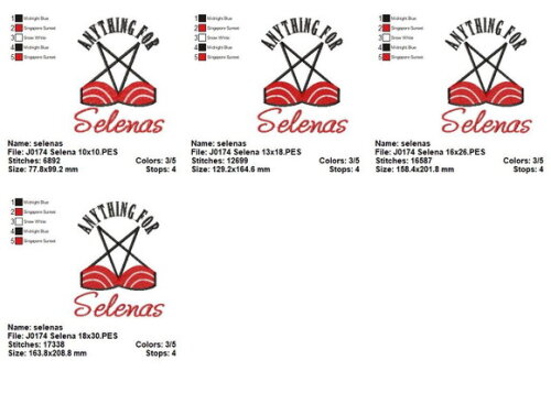 Matriz de Bordado Anything For Selenas Ponto Cheio