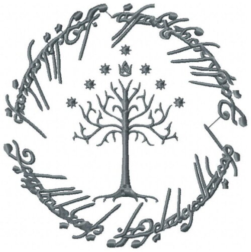 Matriz de Bordado Árvore de Gondor Senhor dos Anéis Ponto Satin