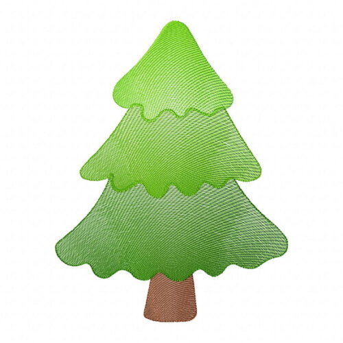 Matriz de Bordado Árvore de Natal Ponto Rippled