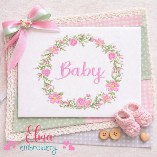 Matriz de Bordado Baby Floral Delicado Ponto Satim