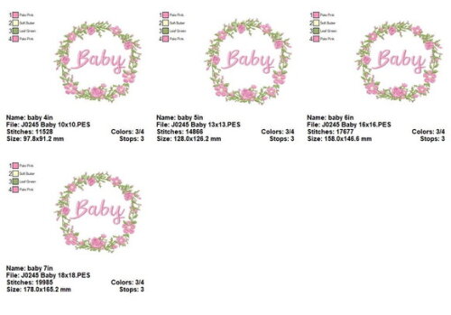 Matriz de Bordado Baby Floral Delicado Ponto Satim