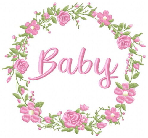 Matriz de Bordado Baby Floral Delicado Ponto Satim
