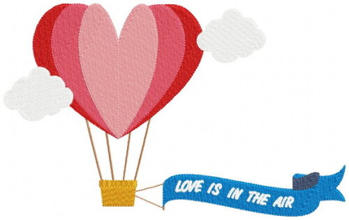 Matriz de Bordado Balão Coração Love Is In The Air
