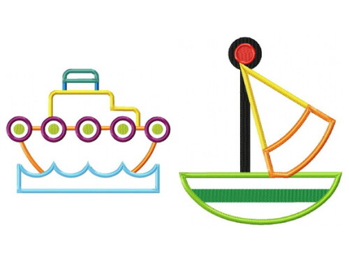 Matriz de Bordado Barquinhos e Submarinos Fofinhos