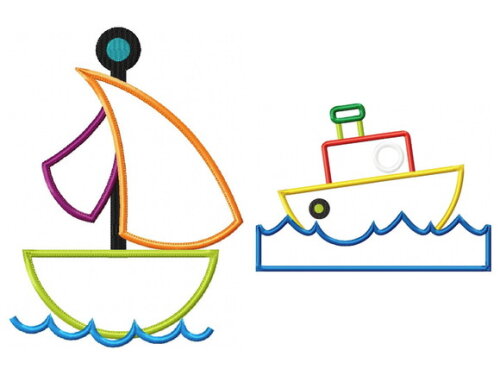Matriz de Bordado Barquinhos e Submarinos Fofinhos