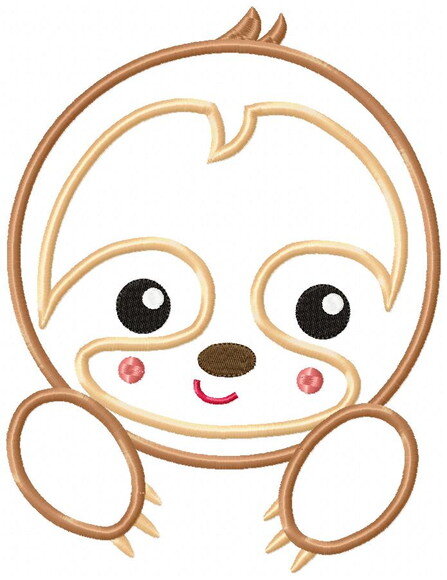 Matriz de Bordado Bichinhos Preguiça Baby Fofinhos