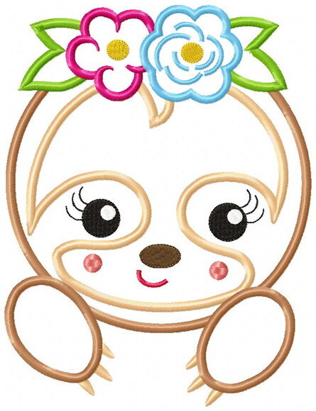 Matriz de Bordado Bichinhos Preguiça Baby Fofinhos