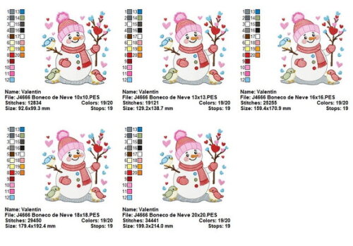Matriz de Bordado Boneco de Neve Amor Ponto Sketch