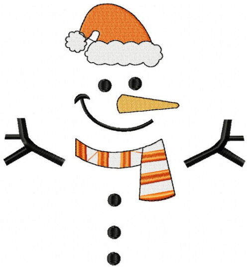 Matriz de Bordado Boneco de Neve com Gorro e Cachecol