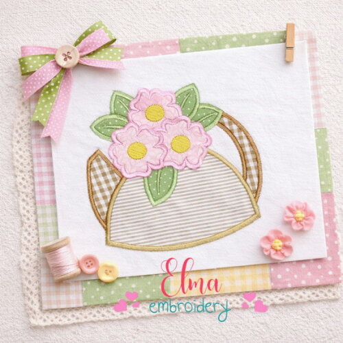 Matriz de Bordado Bule Chaleira com Flores Aplique