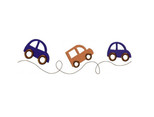Matriz de Bordado Carrinhos Delicados Ponto Cheio