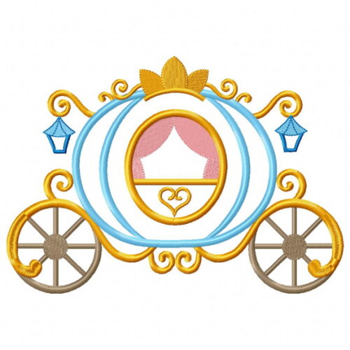 Matriz de Bordado Carruagem Princesa Aplique
