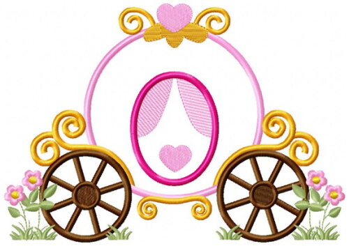 Matriz de Bordado Carruagem Encantada de Princesa