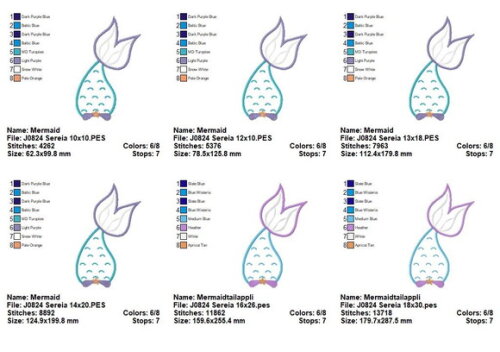 Matriz de Bordado Cauda de Sereia Aplique