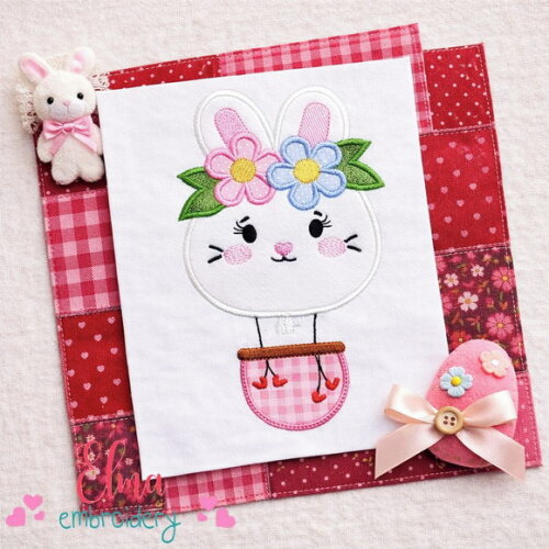 Matriz de Bordado Coelha Floral Encantada Ponto Cheio