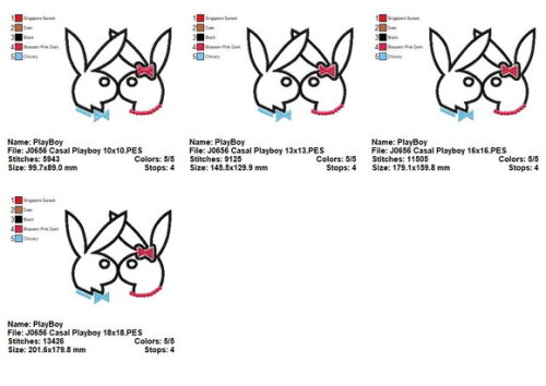 Matriz de Bordado Coelhinhos Casal Aplique