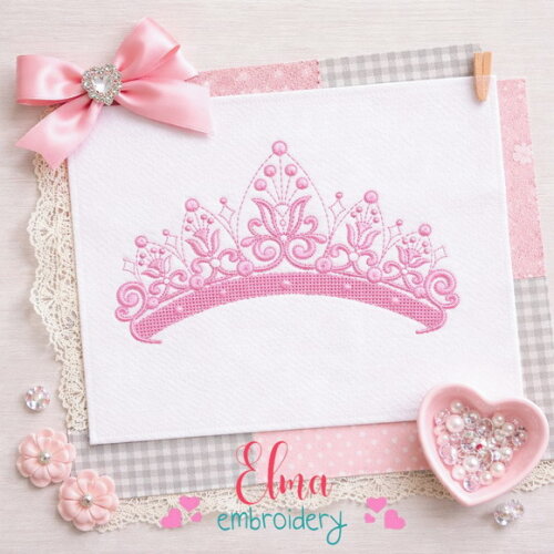Matriz de Bordado Coroa Tiara Princesa Encantada