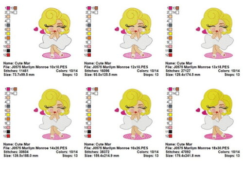 Matriz de Bordado Diva Clássica Marilyn Monroe