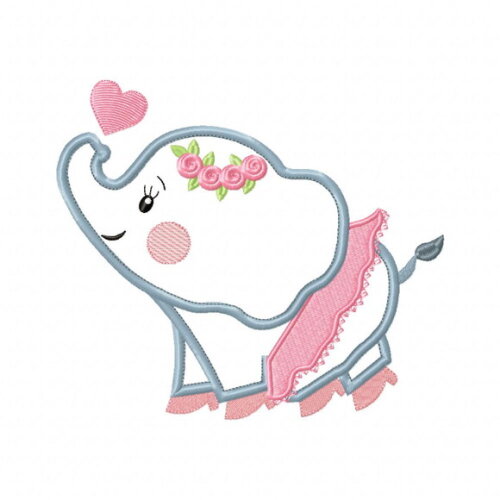 Matriz de Bordado Elefante Bailarina Aplique