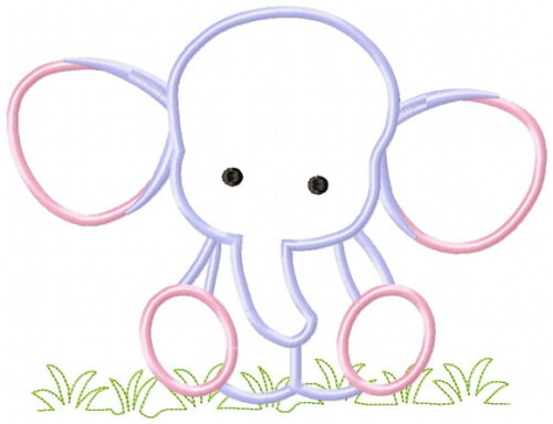Matriz de Bordado Elefante Baby Aplique