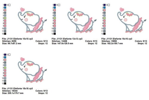 Matriz de Bordado Elefante Bailarina Aplique