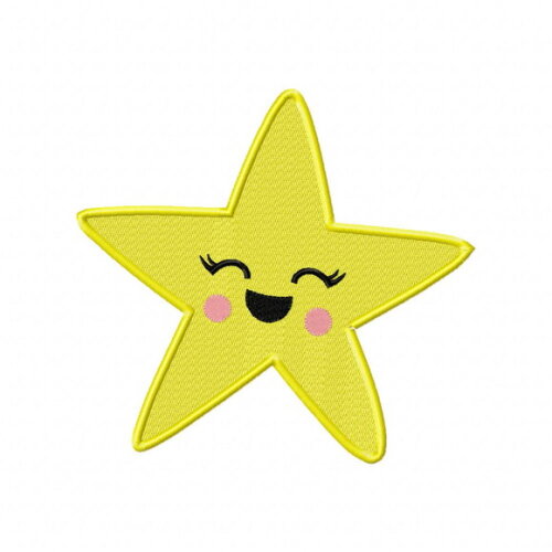 Matriz de Bordado Estrela Feliz Ponto Cheio