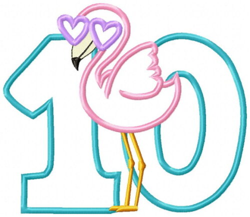 Matriz de Bordado Flamingo 10 Aplique