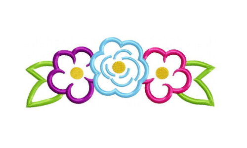 Matriz de Bordado Flores de Verão Delicadas Aplique