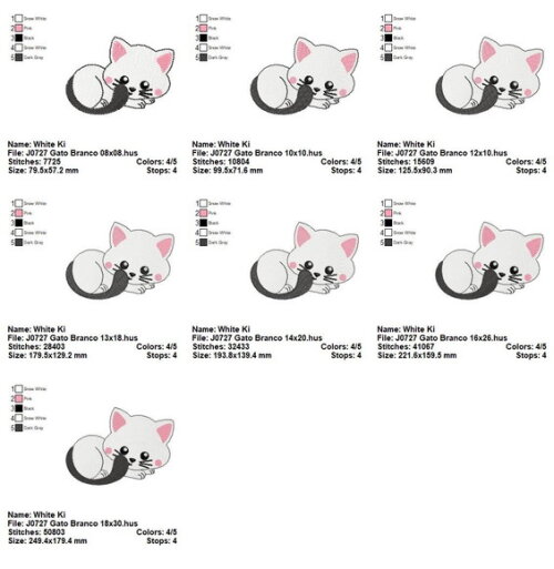 Matriz de Bordado Gatinho Fofinho Enroladinho